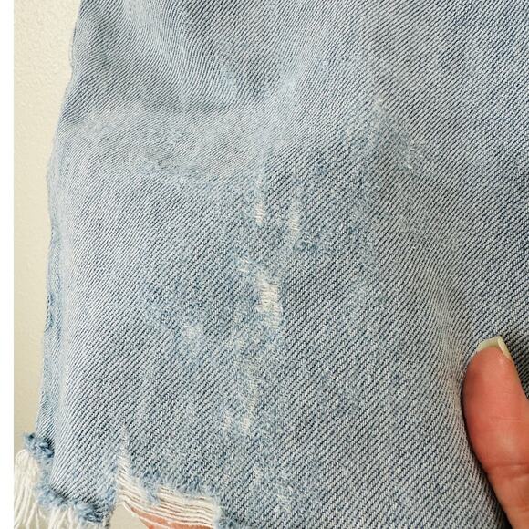 Levis 501 Light Blue Wash Button Fly Cutoff Refurbished Jean Shorts 36 - Picture 5 of 13